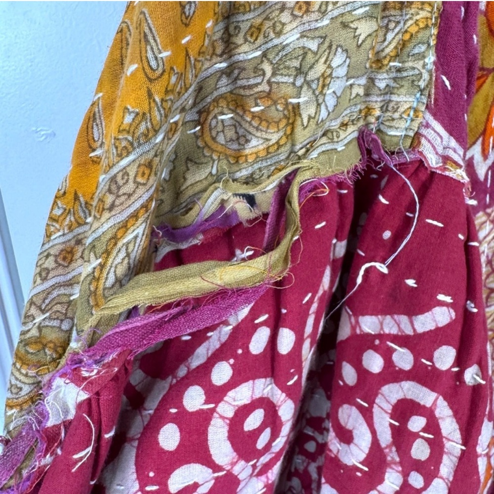 RAHAB’S ROPE Kantha NEW Reversible Patchwork Open Front Boho Kimono Duster NEW - Picture 13 of 14